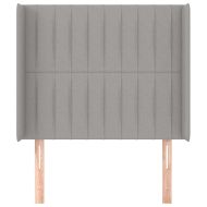 Горна табла за легло с уши, светлосива, 103x16x118/128 см, плат