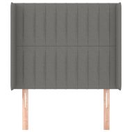 Горна табла за легло с уши, тъмносива, 83x16x118/128 см, плат