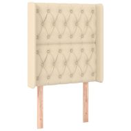 Горна табла за легло с уши, кремава, 83x16x118/128 см, плат