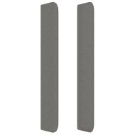 Горна табла за легло с уши, тъмносива, 203x16x118/128 см, плат