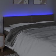 LED горна табла за легло, таупе, 180x5x78/88 см, плат