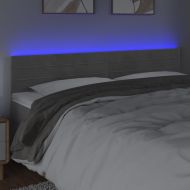 LED горна табла за легло, светлосива, 180x5x78/88 см кадифе