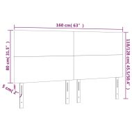 LED горна табла за легло, таупе, 160x5x118/128 см, плат