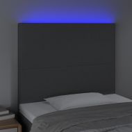 LED горна табла за легло, тъмносива, 100x5x118/128 см, плат