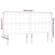 LED горна табла за легло, синя, 160x5x118/128 см, плат