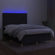 Боксспринг легло с матрак и LED, черно, 140x200 см, плат