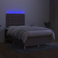 Боксспринг легло с матрак и LED, таупе, 120x200 см, плат