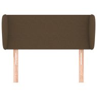Горна табла за легло с уши, тъмнокафява, 93x23x78/88 см, плат