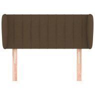 Горна табла за легло с уши, тъмнокафява, 103x23x78/88 см, плат