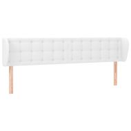 Горна табла с уши, Бяла, 203x23x78/88 см, изкуствена кожа