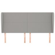 Горна табла за легло с уши, светлосива, 203x23x118/128 см, плат