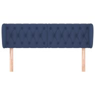 Горна табла за легло, синя, 163x23x78/88 см, плат