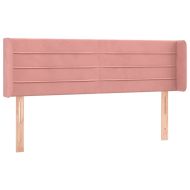 Горна табла за легло, розова, 147x16x78/88 см, кадифе