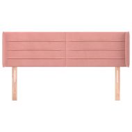 Горна табла за легло, розова, 147x16x78/88 см, кадифе