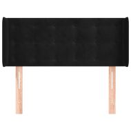 Горна табла за легло, черна, 93x16x78/88 см, кадифе
