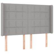 Горна табла за легло с уши, светлосива, 147x16x118/128 см, плат