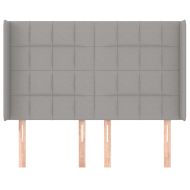 Горна табла за легло с уши, светлосива, 147x16x118/128 см, плат