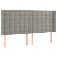 Горна табла за легло с уши, светлосива,203x16x118/128см, кадифе