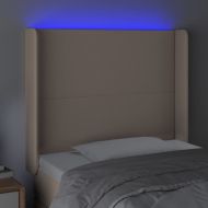 LED горна табла за легло, капучино, 103x16x118/128 см