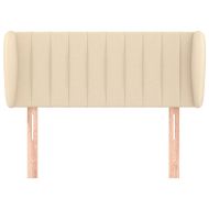 Горна табла за легло с уши, кремава, 83x23x78/88 см, плат