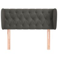 Горна табла за легло с уши, тъмносива, 93x23x78 см, кадифе