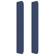 Горна табла за легло с уши, синя, 103x16x118/128 см, плат