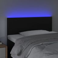 LED горна табла за легло, черна, 90x5x78/88 см, изкуствена кожа