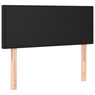 LED горна табла за легло, черна, 90x5x78/88 см, изкуствена кожа