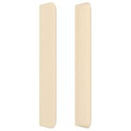 Горна табла за легло с уши, кремава, 103x16x118/128 см, плат