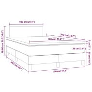Боксспринг легло с матрак и LED, тъмнокафяво, 120x200 см, плат