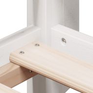 Двуетажно легло с покрив, бял, 90x200 см, борово дърво масив