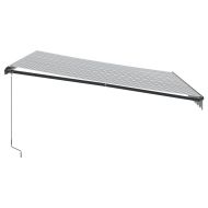 Ръчно прибираща се тента с LED, антрацит и бял, 400x300 см