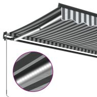 Ръчно прибираща се тента с LED, антрацит и бял, 400x300 см