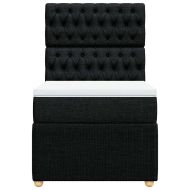 Боксспринг легло с матрак, черна, 90x190 см, плат