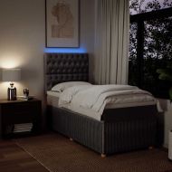 Боксспринг легло с матрак, таупе, 90x190 см, плат