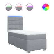 Боксспринг легло с матрак, светлосиво, 80x200 см, плат