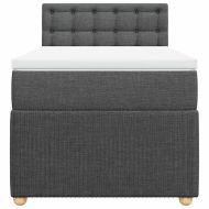 Боксспринг легло с матрак, тъмносив, 90x190 см, плат