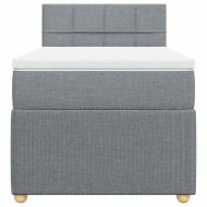 Боксспринг легло с матрак, светлосиво, 90x200 см, плат