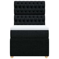 Боксспринг легло с матрак, черно, 90x200 см, плат