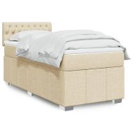 Боксспринг легло с матрак, кремава, 80x200 см, плат