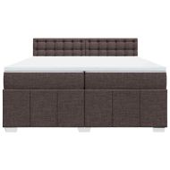 Боксспринг легло с матрак, тъмнокафяво, 200x200 см, плат