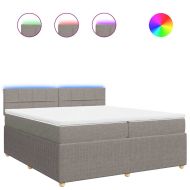 Боксспринг легло с матрак, таупе, 200x200 см, плат