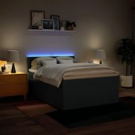 Боксспринг легло с матрак, синьо, 160x200 см, плат