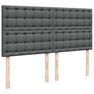 Османска легло с матрак и LED, тъмносиво, 200x200 см, плат
