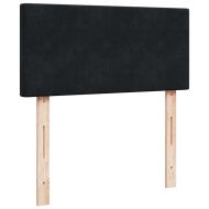 Османска легло с матрак и LED, черно, 100x200 см, кадифе