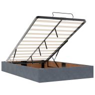 Османска легло с матрак и LED, тъмносиво, 120x200 см, кадифе