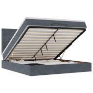 Османска легло с матраци и LED, тъмносиво, 160x200 см, кадифе