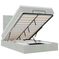 Османска легло с матраци и LED, светлосиво, 120x200 см, кадифе