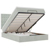 Османска легло с матраци и LED, светлосиво, 140x200 см, кадифе