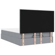 Османско легло с матрак & Светодиоди Светло сиво 140x190cm Плат